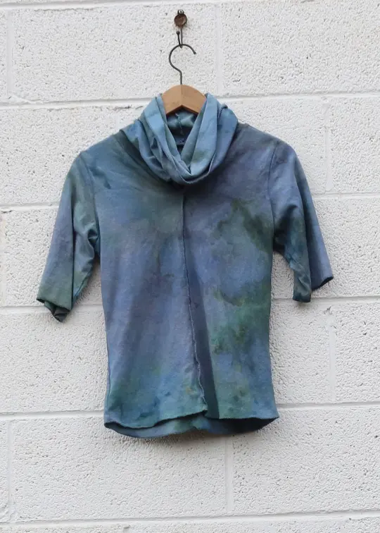 OOAK - Pilgrim Warrior Simplicity Cropped Shirt / XS / Med Hemp / Ice Dye (320)