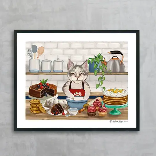 Baker Kitty Fine Art Print, Wholesale