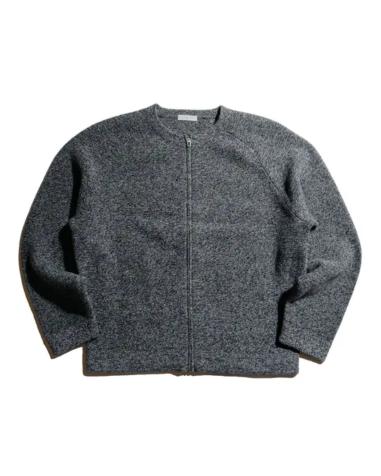 Lady White Co. Wool Link Zip Cardigan Black Twist