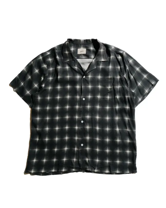 Bather Onyx Digi Plaid Camp Shirt