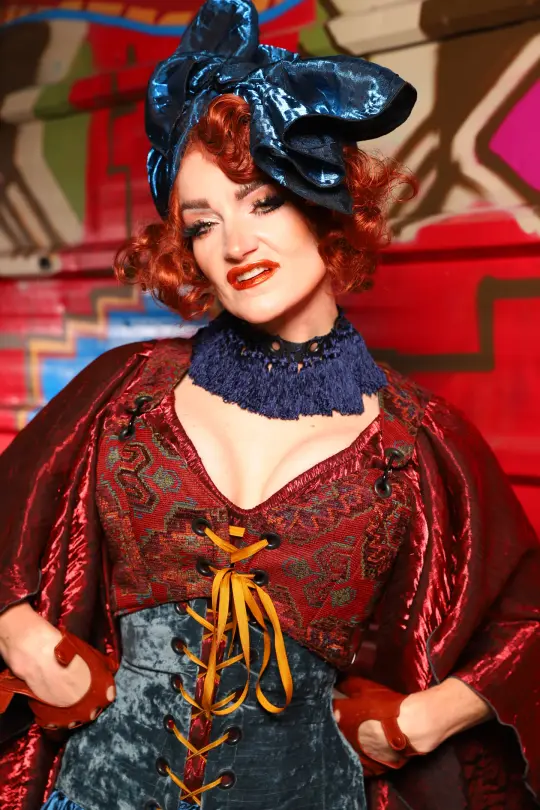 Cropped Courtier Overbust Corset in Phoenix Feather Upholstery *PLEASE order by BUST Measurement, NOT waist!* - The Magic Carpet Ride Collection