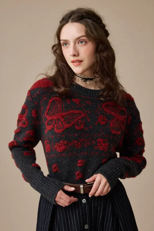 Nutcracker 24 |100% Wool Floral Jumper Sweater