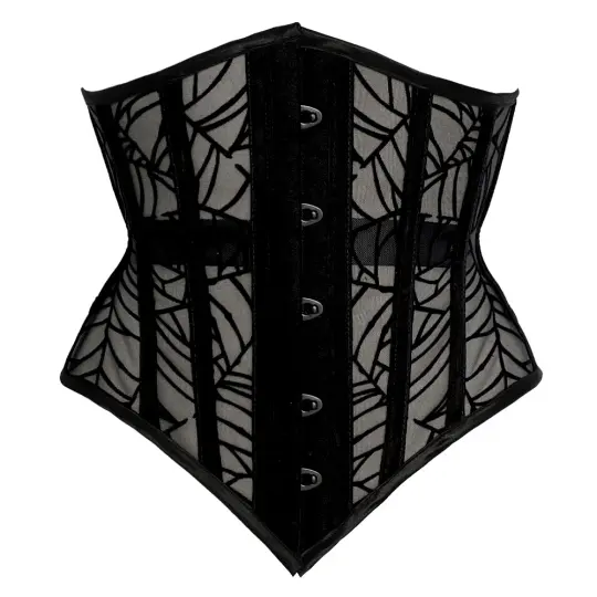 SPIDERWEB DECORATIVE UNDERBUST - BLACK MESH