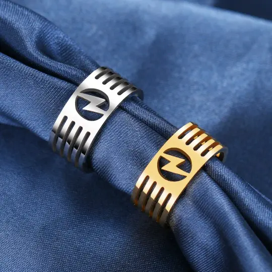 Lightning Bolt Ring in Stainless Steel (Hollowed-out Gold/Silver)