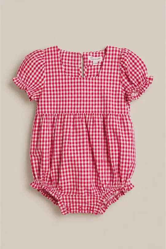 Baby Jessie Romper in Red Gingham