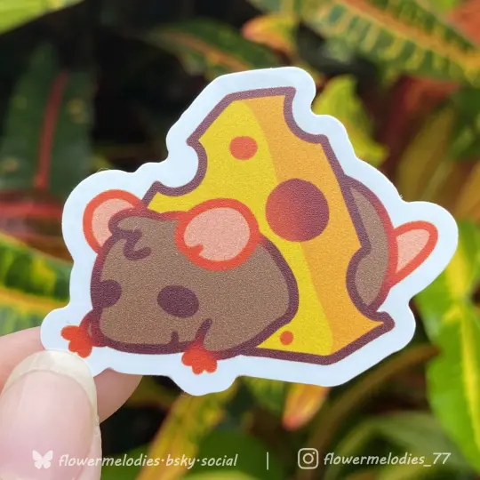 Cheese Rat sticker - Brown
