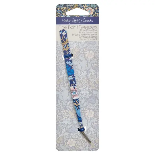 Blue Floral Fine Point Tweezers