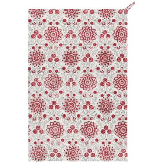 Passion Flower Block Print Tea Towel