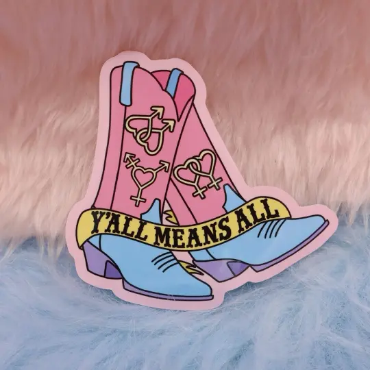 Y'all Means All Large Vinyl Sticker