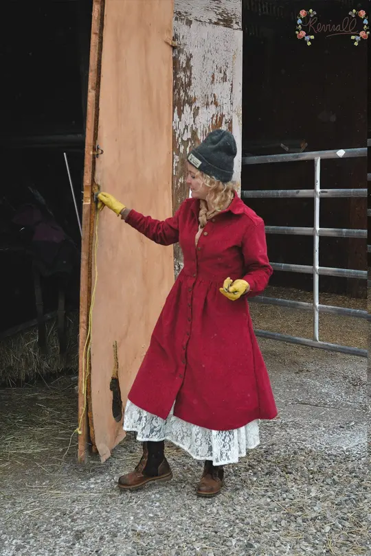 Chore Dress in Mulberry Wine-Small