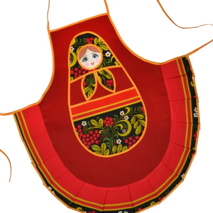 Cute Khokhloma Style Kitchen Apron