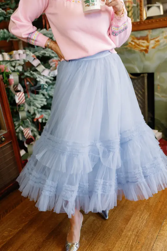 Celestine Skirt in Misty Blue