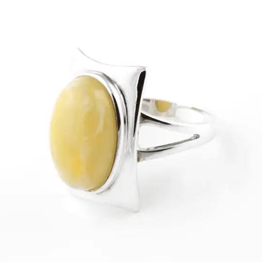 Modern Yellow Butterscotch Amber Ring