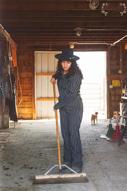 The Linen Pinstripe Coverall – Small & Medium