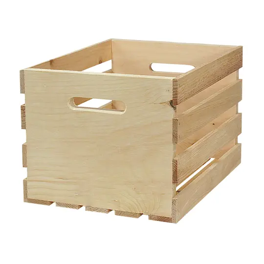 3 Stories Trading Company Large 16" Unfinished Pine Pallet Style Crate