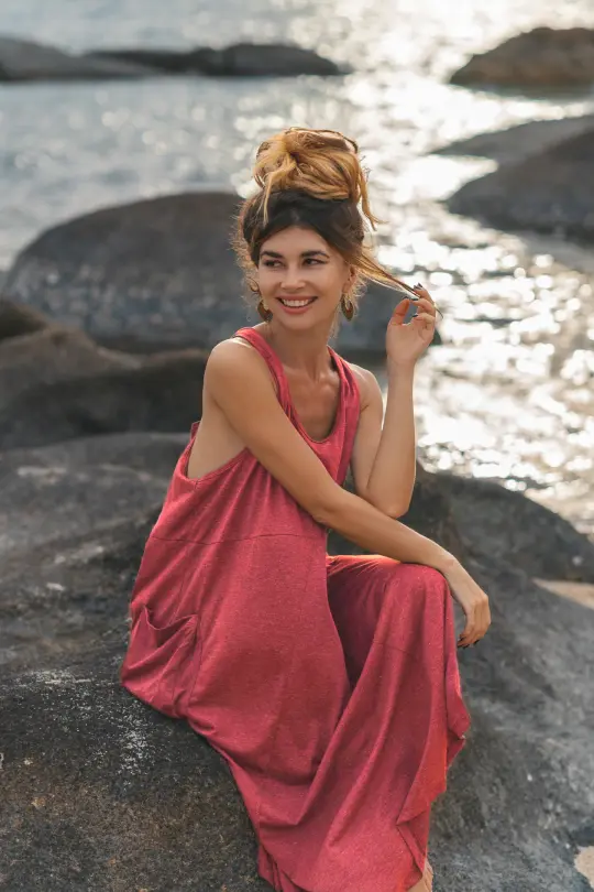 Cotton Dress Mahika Blood Orange