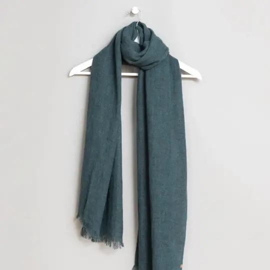 Merino Woven Scarf in Dragonfly Green