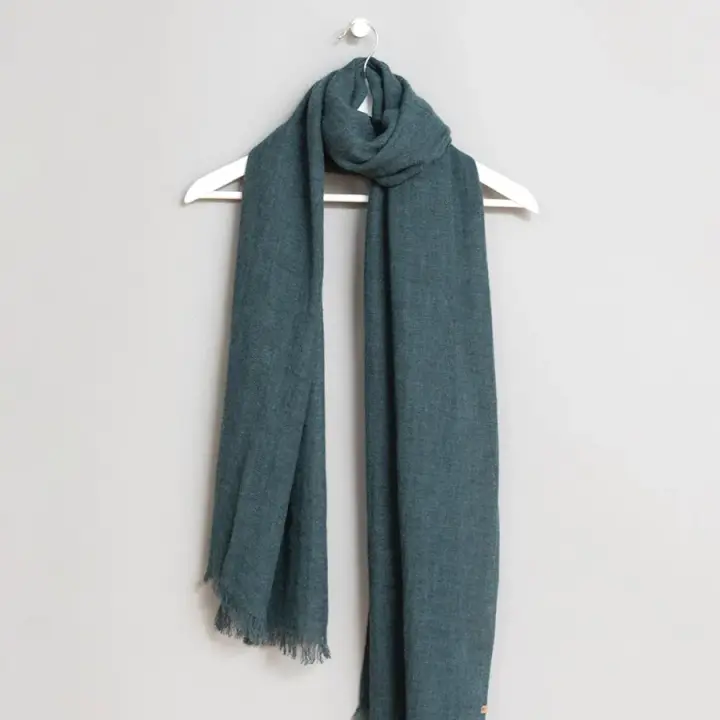 Merino Woven Scarf in Dragonfly Green