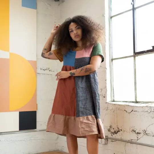 Billie Dress - Quilted Neutral
