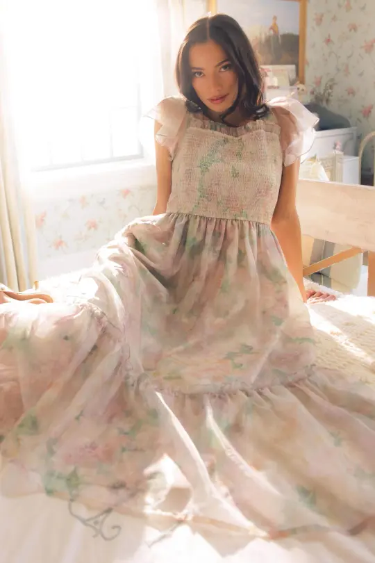 Rhiannon Dress in Painted Bloom