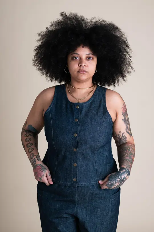Katherine Vest in Cone Denim