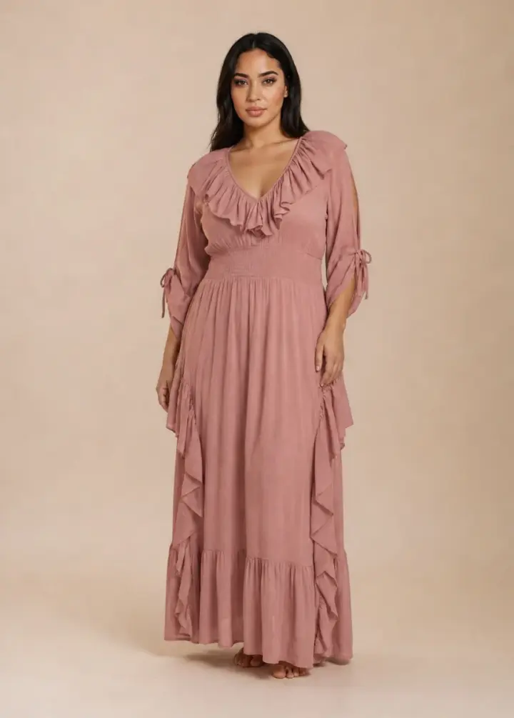 Kaleen Dress in Rose Pink