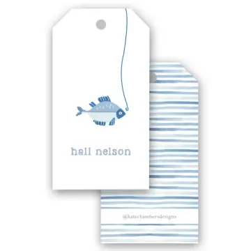 Boy's Fish and Hook Gift Tag