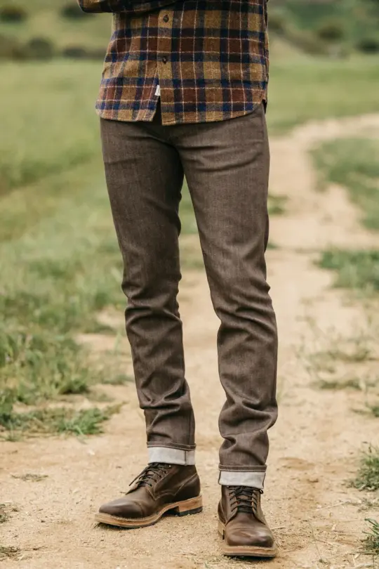 The Pen Slim - Brown Raw 10.5oz Selvedge