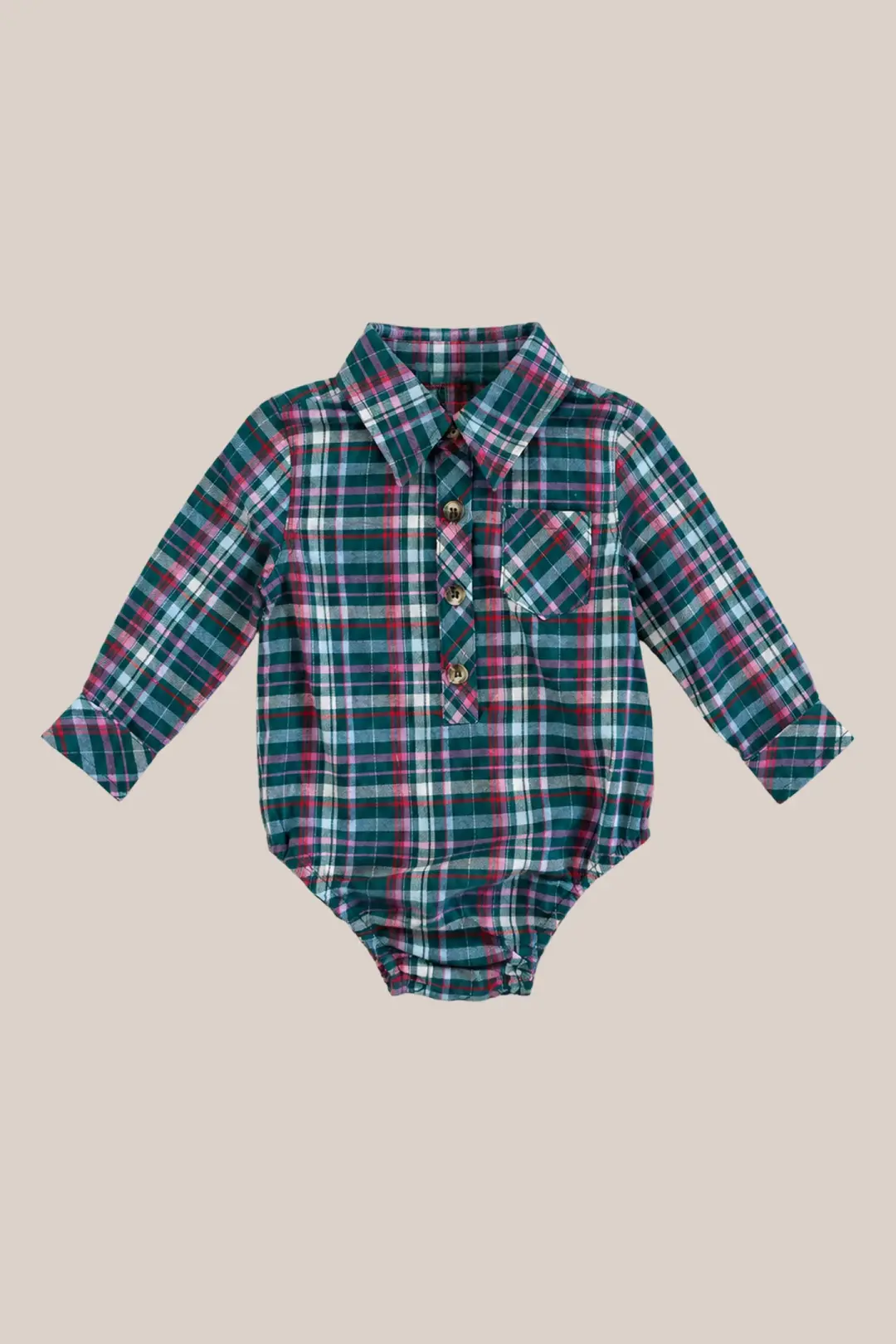 Baby Boys John Romper in Season's Greetings Plaid