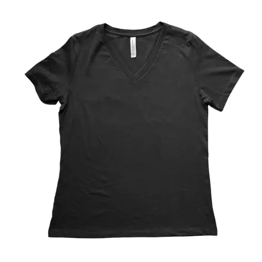 ADULT - Women's Black V Neck T-Shirt