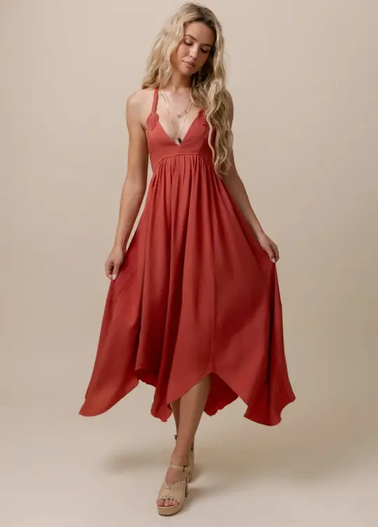 Alyssum Dress in Rust