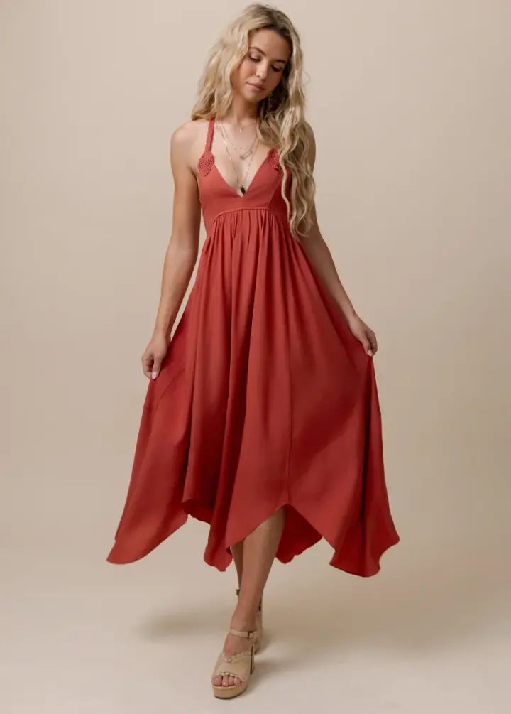 Alyssum Dress in Rust