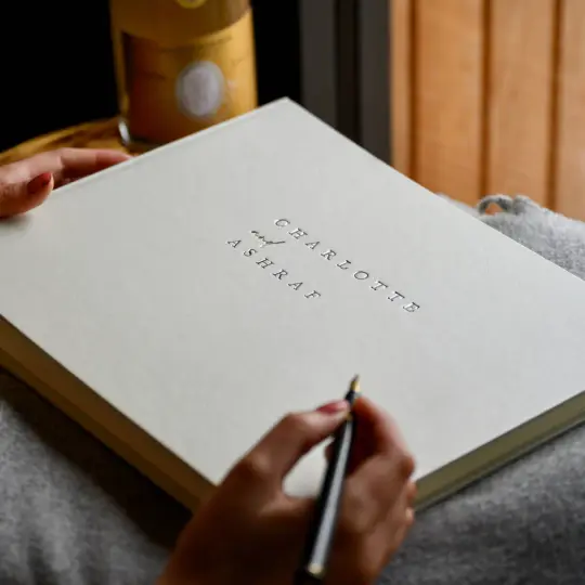Large Personalised Wedding Guest Book Bound In A Jewel Bookcloth