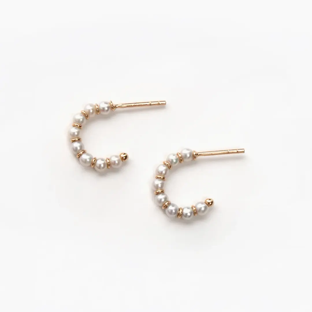 Cultured Freshwater Pearl Hoop Earrings