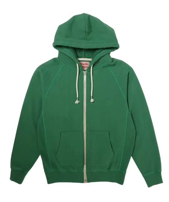 Zip Hoodie - Super Looper French Terry - Varsity Green