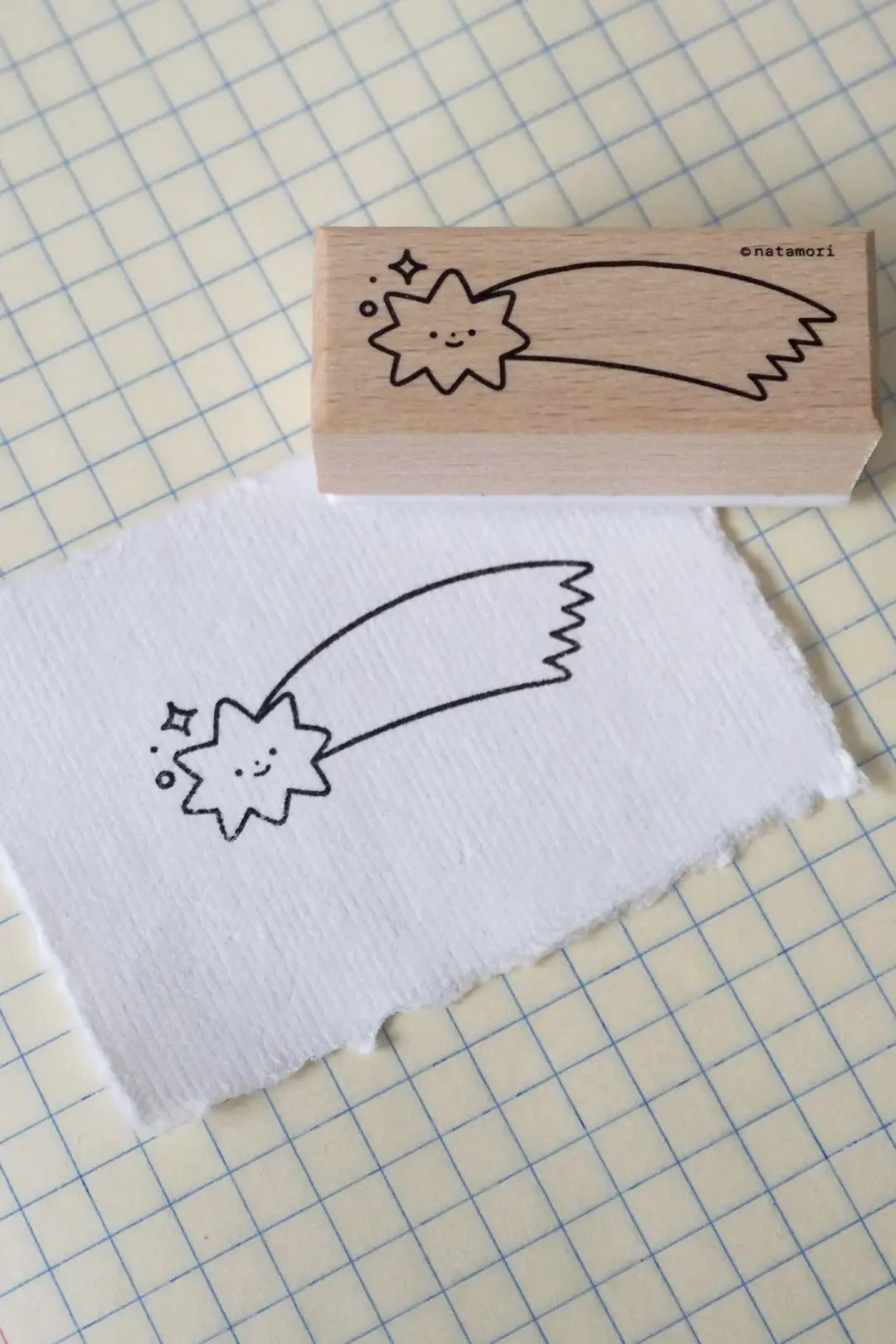 Shooting Star Rubber Stamp