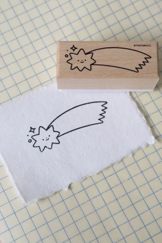 Shooting Star Rubber Stamp