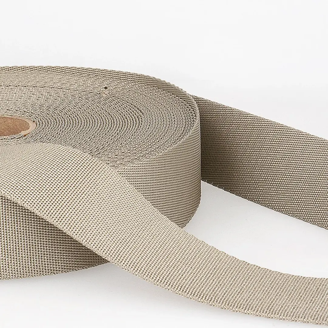 35mm Polyester Webbing in Taupe