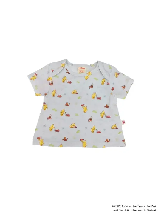 Baby Tee - Blue Trains Pooh
