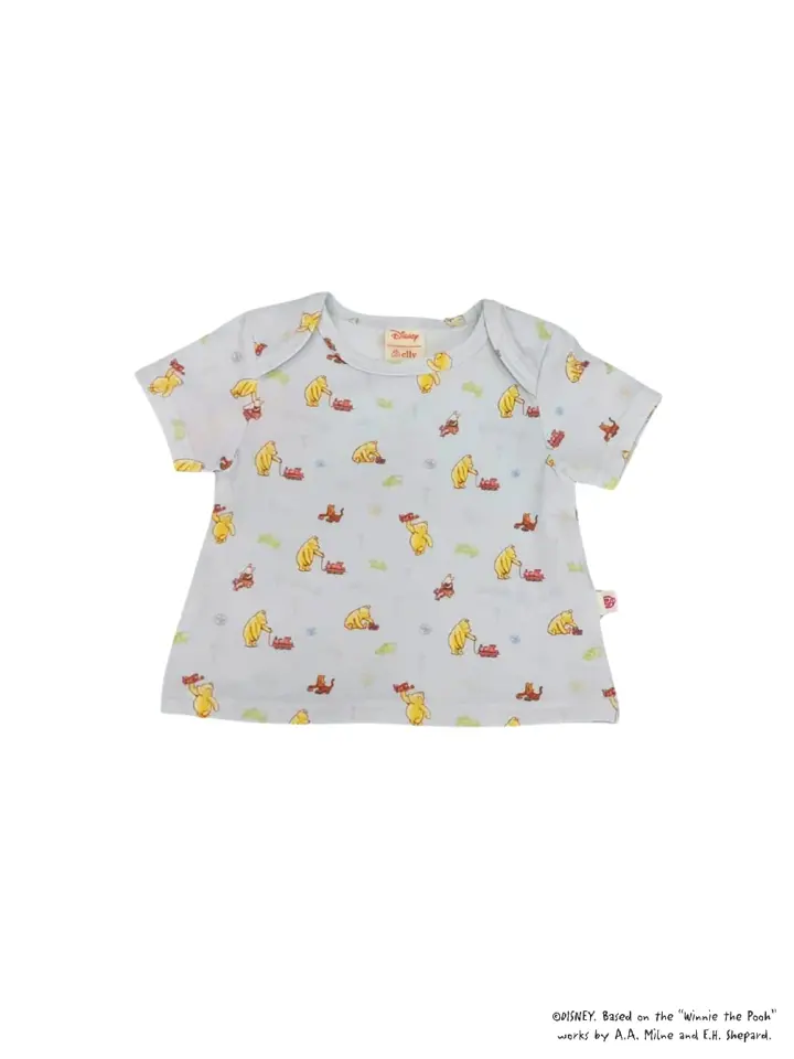 Baby Tee - Blue Trains Pooh