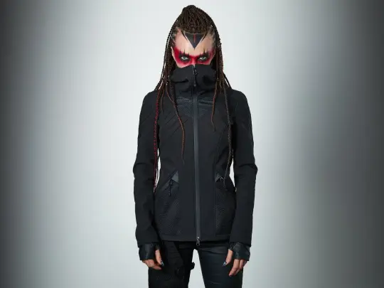 SIX Black cyberpunk softshell jacket