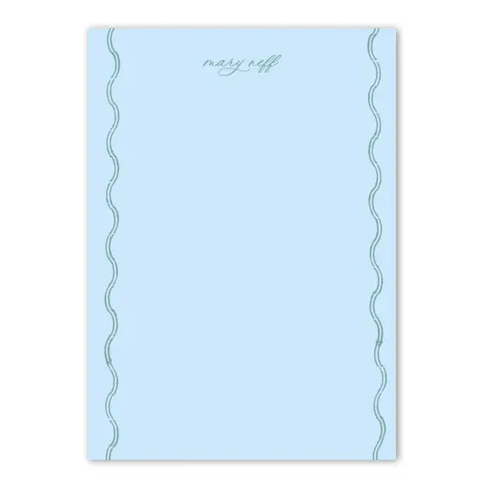 Girl's Vertical Wavy Border Custom Notepad