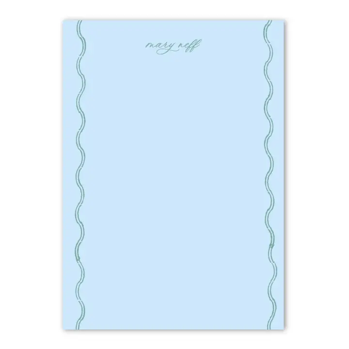 Girl's Vertical Wavy Border Custom Notepad