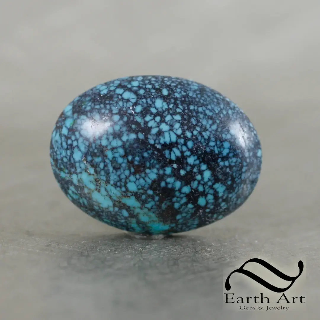 Loose solid natural Spiderweb Turquoise cabochon - 12.5 carats
