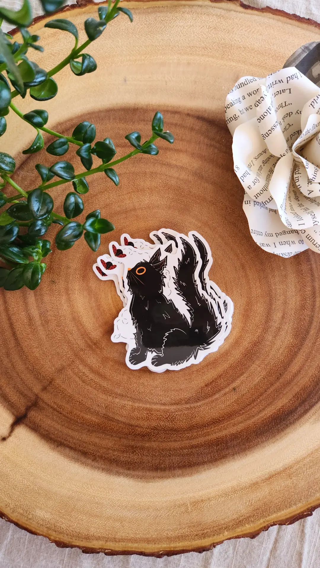 Ladybug Kitty Sticker
