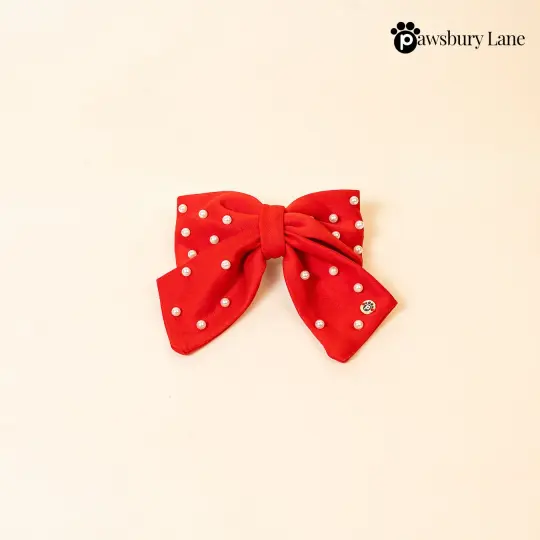 Sugar and Pearls - Holly Red - Hair Bow - For You