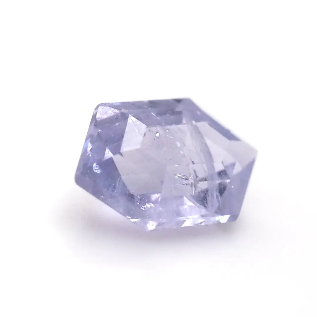 Milky lilac sapphire hexagon step cut .6ct