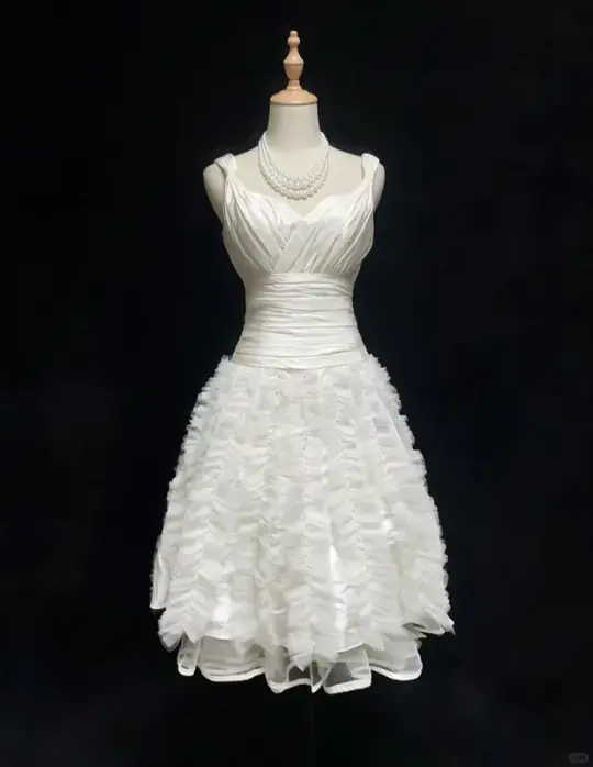 White suspenders sexy waist slim flower skirt mid-length skirt homecoming dress R4964