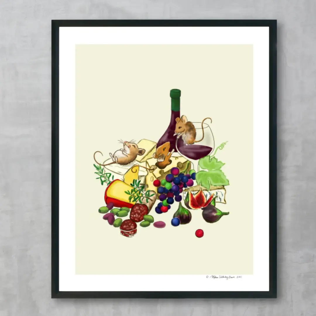 Wine and Cheese Fine Art Print, Wholesale