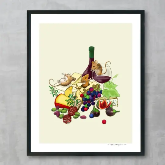 Wine and Cheese Fine Art Print, Wholesale